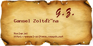 Gansel Zoltána névjegykártya